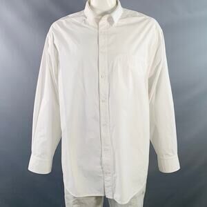 ENTIRE STUDIOS Size XXXL White Cotton One Pocket Long Sleeve Shirt